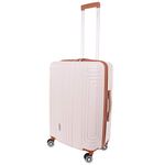 London Fog ABS Hard Shell Suitcase - Travel Luggage with 8 Spinner Wheels | Telescopic Drag Handle | First Class Montagu LFL002 (Medium, Cream)