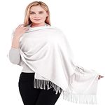 CJ Apparel White Thick Solid Colour Design Cotton Blend Shawl Scarf Wrap Stole Throw Head Wrap Pashmina Hand Made in Nepal NEW