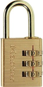 Master Lock 630EURD Cadenas à Combinaison à 3 Chiffres en Aluminium et Finition Laiton, Doré, 6,5 x 3 x 1,5 cm