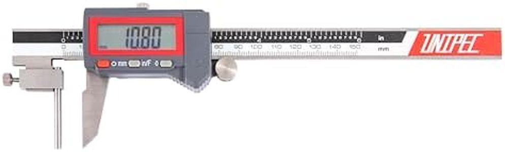 UNIPEC Digital Tube Thickness Caliper 0-150mm / 0-6", IP54 Coolant & Fluid Resistant Electronic Caliper, ±0.02mm Accuracy, 0.01mm/0.0005" Resolution, with Locking Dial for Measured Value Fixation