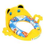 Flipzon Premium Baby Cushioned Potty Seat With Easy Grip Handles And Comfortable Seat/Toilet Seat With Handle For Kids/Suitable For Baby Boy/Girl (Yellow) - Plastic