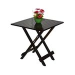 CRAFT D ARTS Sheesham Wood Patio Square Folding Table | Patio Coffee Table | Patio Garden and Outdoor Table | Patio Balcony Furniture(Black)