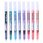 BRUSTRO AeroFlow Coloured Micro-Tip Roller Ball Pen | Tip size - 0.5 mm - Set of 8 |Leakproof, Quick Dry, Acid-Free, Non-Toxic,Fade Resistant,Ideal for Drawing,Doodling, Office, Stationery, School use