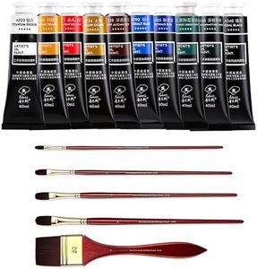 rubens Artist Oil Paints Set 10 Colors with Filbert Paint Brushes Set, 1.35 OZ Still Life Colors for Canvas, Professional Oil Paint Kits for Artists, Beginners