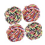 YARCHONN Dog Rope Balls Kit 4pk Fun Interactive Cotton Balls for Small Medium Dogs Relieve Boredom, Chewing, Teething and Indoor Outdoor Training