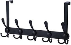 Over The Door Hooks,Heavy Duty Coat Rack for Hanging Clothes Hat Towel Black