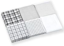 suxeva Cotton Handkerchiefs 100% Soft Cotton 12-Pack - White & Blue cotton handkerchief for Men & Women
