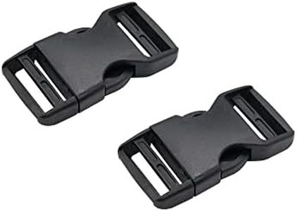 Boucle d'attache en Plastique à Ouverture latérale pour Les Bagages, Sacs à Dos, Sangles (20 mm - 2 Pack, Noir)