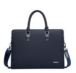 FSD.WG]Business Bag Leather Briefcase Shoulder Laptop Business Bag for Men, Blue, Large