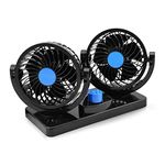 Kardeck Car 360 Degree Rotating Double Headed Cooling Fan Air Black for Ford Ecosport
