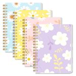 Koogel 4PCS Pocket Spiral Notebooks, Mini Notepads Small Pocket Notebook Journal for Women Gift Office School Supplies