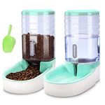 Meikuler Pets Auto Feeder 3.8L,Food Feeder and Water Dispenser Set for Small & Big Dogs Cats and Pets Animals (Green)