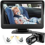 Baby Mirror for Car, Back Seat Baby Car Camera with Night Vision, View Infant in Rear Facing Seat with 4.3-Inch HD Display, Observe The Baby's Every Move at Any Time while Driving