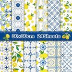 24 Sheets 12'' x 12'' Lemon Scrapbo