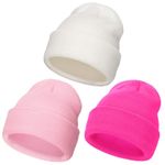 DRESHOW 3 Pieces Toddler Beanie Kids Winter Hats Children Soft Knit Unisex Hat for Baby Boys Girls Warm Cap Beanies for 3 Months-6 Years