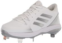 adidas Women's Purehustle 2 Baseball Shoe, White/Silver Metallic/Silver Metallic, 7.5