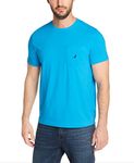 Nautica Men's Solid Crew Neck Short-Sleeve Pocket T-Shirt, Hawaiian Ocean, X-Large