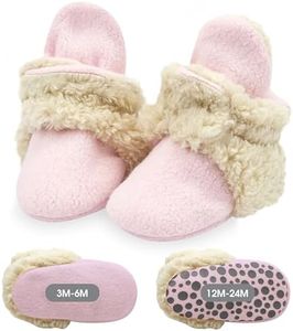 Zutano Baby Furry Fleece Booties with Grippers, Organic Cotton Lining