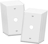 ENERLITES 1 Gang 0.406 Inch Hole Telephone/Cable Wall Cover, Fade Resistant Unbreakable Polycarbonate with Smooth Surface, 8661-W-10PCS,White, 10 Pack, 0.406", 10 Each Set