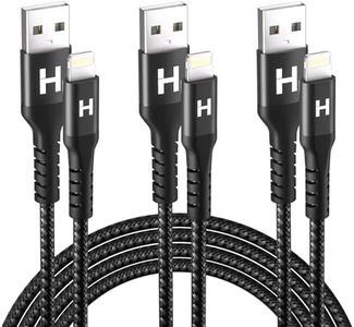 huaham iPhone Charger Cable [Apple MFi Certified] 3Pack 3/6/10ft, Lightning Cable Nylon Braided, Fast Charging iPhone Charger Cord Compatible with iPhone 14 13 12 11 Pro Max XR XS X 8 7 6 Plus SE iPad