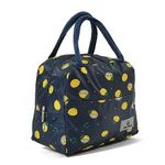 Yellow Weaves Insulated Travel Lunch/Tiffin/Storage Bag For Office, College & School Polyester, Regular Size (Dark Blue), 0.5 Litres