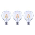 EcoSmart 60-Watt Equivalent G25 Globe Dimmable Energy Star Clear Glass Filament Vintage Style LED Light Bulb Daylight (3-Pack)