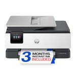 HP Office Jet Pro 8125 Wirelss All in One Color Inkjet Printer, Print, Scan, Copy, ADF, Duplex Printing Best-for-Home Office, 3 Month Instant Ink Trial Included, AI-Enabled (C2VJ4A)