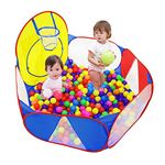 Eocolz Kids Ball Pit Large Pop Up Childrens Ball Pits Tent for Toddlers Playhouse Baby Crawl Playpen with Basketball Hoop and Zipper Storage Bag, 4 Ft/120CM, Balls Not Included (Blue)