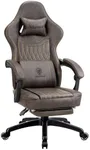 Dowinx Gaming Chair Breathable PU Leather Gamer Chair with Footrest Massage Lumbar Support, Big and Tall Ergonomic Reclining Computer Chair with Pocket Spring Cushion for Adults Teens (Brown)