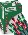 Tupkee Christmas String Lights 100 Count - Incandescent Mini Red, Green, and Clear Warm Christmas Light - 20.5 Feet Light String - Christmas Tree Lights - Indoor & Outdoor Christmas Decorations