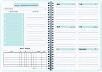 Undated Weekly Goals Notebook, A5 To Do List Planner with Spiral Binding, 5.7 x 8.0 inches