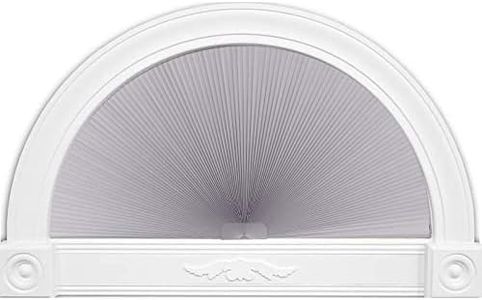 LUCKUP Arch Window Light Filtering Shades, Half Circle Round Pleated Blinds (Radius: 24") Dual Color Semi Circular Cellular Curtains, Easy Cut and Install,Grey-White