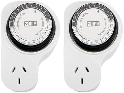 HPM 24 Hour Analog Timer with Offset Double Pole Twin Pack