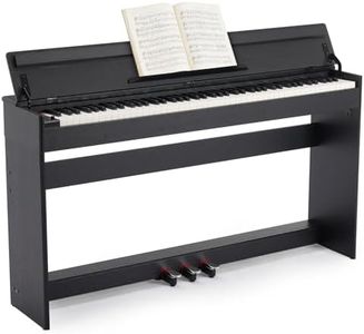 MUSTAR Digital Piano 88 Weighted Keys, Full Size 88 Key Piano Keyboard Semi Weighted, Home Electric Piano with Furniture Stand and Triple Pedal, Music Stand, USB MIDI, Black