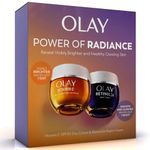 Olay Skincare Giftset: Vitamin C Anti-Dark Spot SPF 30 Face Moisturiser Day Cream 50ml + Retinol 24 Night Cream Face Moisturiser 50ml, for Glow, Brightening and Overnight Renewal