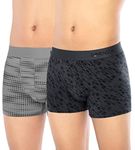 DAMENSCH Men Deo-Soft Supima Modal Trunks-Pack of 2-Dashed Silver, Hybrid Grey-Small