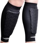 COOLOMG Soccer Shin Guard Sleeves with Foam, Football Calf Pads, Breathable Protective Leg Sleeves for Adult Kids L