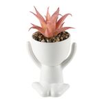 Artificial Succulent Plants Small Fake Succulents Plant in White Ceramic Pots, Artificial Potted Plants for Decor Indoor, Faux Mini Succulents Boho Greenery Decor for Home Bathroom Office Desk