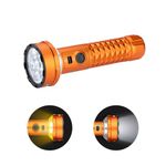 OLIGHT Prowess High Lumens Powerful Flashlight, 5000 Lumens Rechargeable Multifunctional Flashlight, Super Bright Flashlight with Holster for Home Use, Working, Emergency, Outdoor (Orange)