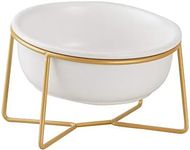 White Small Ceramic Tilted Elevated