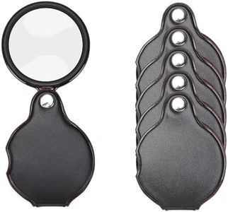 TEOYALL 10X Small Magnifying Glass, 6 PCS Mini Pocket Magnifier Folding Magnify Glass with Rotating Protective Holster