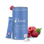 Sova Plug The Flow for Men & Women | IBS Relief | Prevent Loose Stools, Diarrhea, Upset Stomach | Clinically Researched Prebiotics, Probiotics & Digestive Enzymes | 5 Billion CFUs | 15 Vegan Sachets