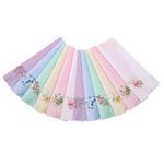 JukLoos Cotton Embroidery Ladies' Vintage Floral Lace Handkerchiefs for Wedding Party (12 Pack)