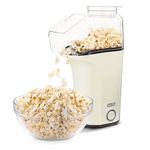 DASH DAPP150V2WH04 Hot Air Popcorn Popper Maker with Measuring Cup to Portion Popping Corn Kernels + Melt Butter, 16, White