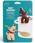 OTOTO Best Buddies Dog Kitchen Spoon Holder, 2 Pack - Cooking Spoon Rest for Kitchen Counter - Spatula, Ladle Holder, Kitchen Utensil Holder - Heat Resistant & Dishwasher Safe Utensil Rest