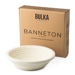 Bulka Banneton Bread Proofing Basket Spruce Wood Pulp Round 9" Groove, Sourdough Bread Baking Supplies Brotform - Non-Stick Dough Proofing Bowl, Gifts for Bakers, Made in Germany.