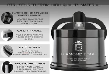 Diamond Edge Knife Sharpener – Black, Precision Blade Honer