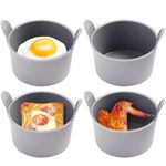 4 Pcs Ramekins for Air Fryer Silicone Large Muffin Cases Nonstick Egg Poacher Silicone Mould Bakeware Easy Release Ramekins Baking Cups for Muffin Cupcakes Eggs Pudding (Color A 4pcs)