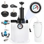 MOTOCOCHE 3L Brake Bleeding Kit Manual Brake Bleeder & 5 Cylinder Adapter,Automotive Brake Fluid Bleeder Kit with 1L Extractor,Hand Pressure Operation,Compatible with All Vehicles & ABS