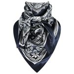 DAMILY 90 x 90 cm Wild Rag Cowboy Scarves for Men, Large Silk Feel Rancher Scarf Oversized Western Bandana, blue, 70x70cm (27,5 x 27,5 Zoll )